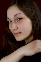 portrait of the young sexual girl on a dark background