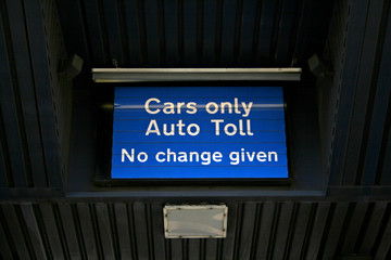 toll booth sign
