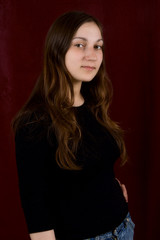 Obraz premium portrait of the young sexual girl on a dark background