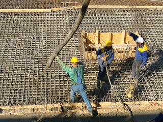 pouring concrete mix