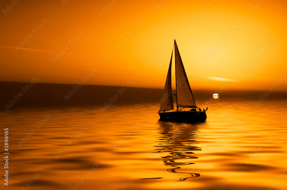 Canvas Prints sailing and sunset