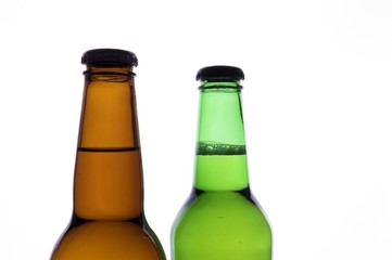 two beer bottles