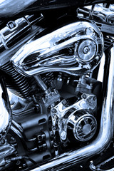 gros plan du moteur d'une moto de légende