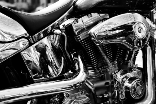 Fototapeta gros plan du moteur d'une moto de légende