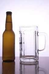 beer mug and bottle