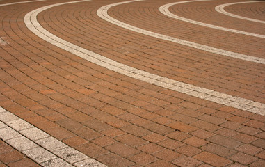 circular paving pattern