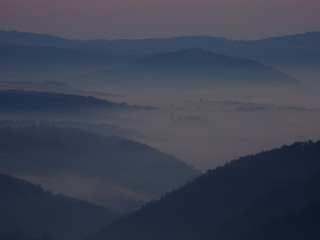 Fototapeta premium misty morning in the hills