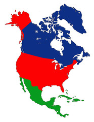 colour map of the americas