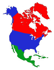 Fototapeta premium north and central american continent