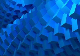blue cubes abstract