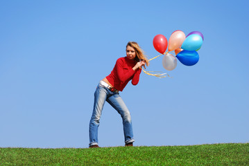 girl with balloons