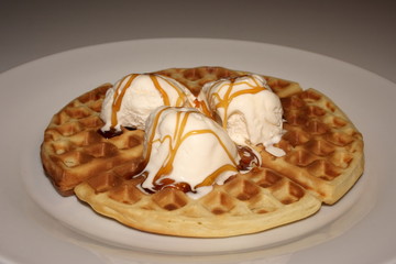waffle and ice cream