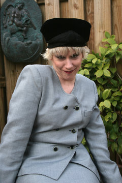 blond business woman flirt