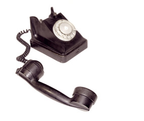 vintage phone isolated on white background