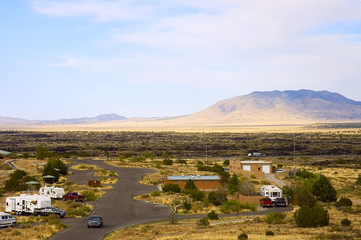 Fototapeta premium camping ground ,Valley of Fires , New Mexico