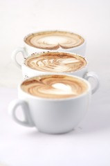 row of 3 cappuccino cup