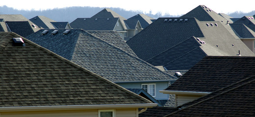 suburban rooftops