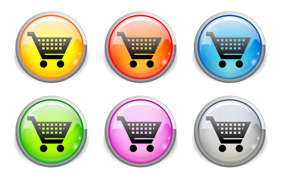 boutons e-commerce avec reflets