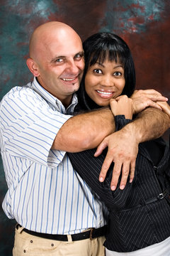 interracial couple, family portrait