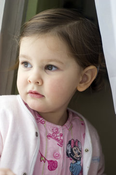 baby girl on the window