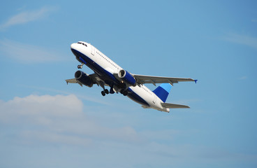 passenger jet taking off