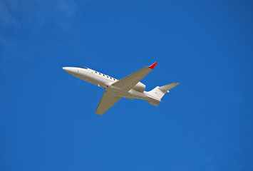 Fototapeta na wymiar private jet in flight
