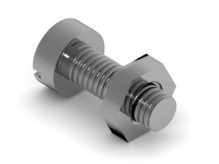bolt and nut. 3d