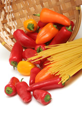 spaghetti and peppers