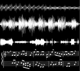 audio waves and musical notes