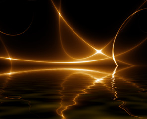 dance of lights over the sea, fractal02q