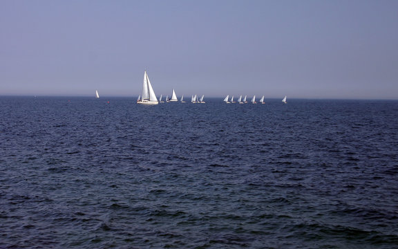 sailing on baltic sea