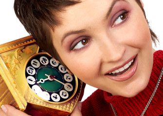 woman with a clock