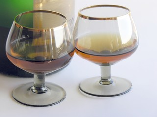 brandy in two glasses