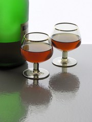 brandy in two glasses