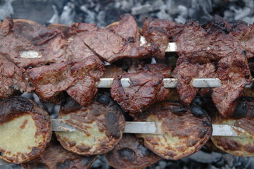 barbecue and potatoes