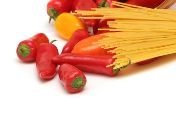 spaghetti and peppers
