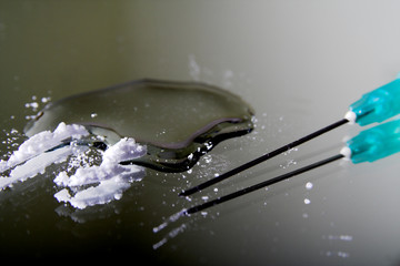 Fototapeta premium heroin drug and needle