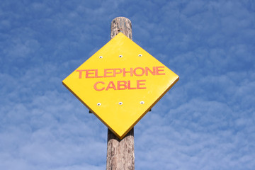 telephone cable sign