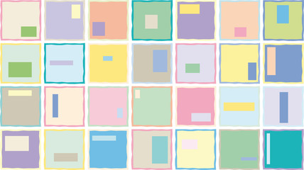 bunte quadrate in abstrakter collage
