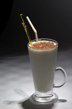 white drink witch chocolate.