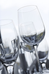 Empty glasses.