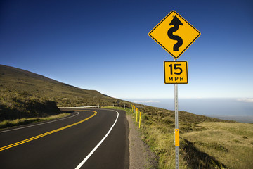 Road in Haleakala National Park, Maui, Hawaii.