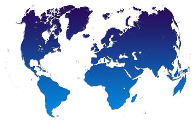 Fototapeta na wymiar blue gradient world map