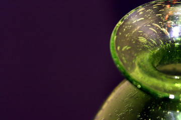 green art glass with bubbles