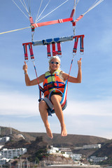 woman parasailing