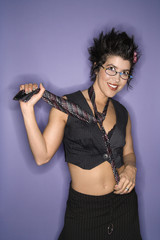 Portrait of Hispanic woman.