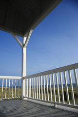 Porch facing beach on Bald Head Island, North Carolina.