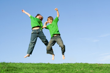 happy children jumping for joy - 2983589