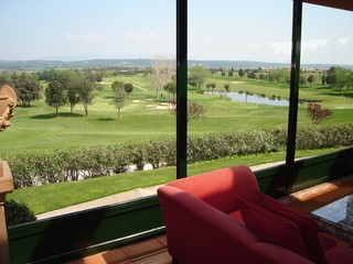 view of golf course from inside the hotel