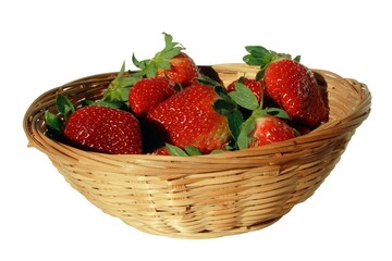 small basket of strawberries